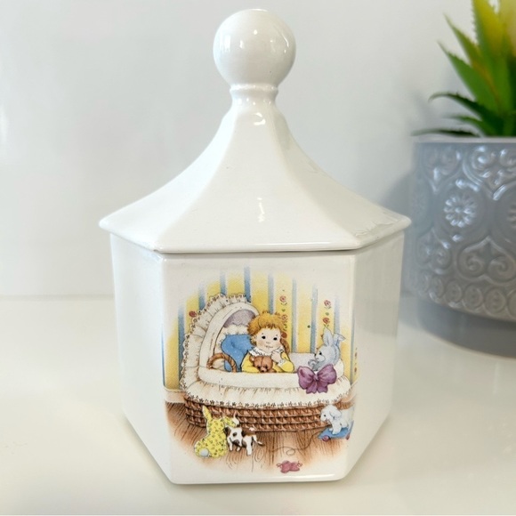 Set of 3 Vintage 1980 Octagon shape canister jars with lids - Picture 3 of 7